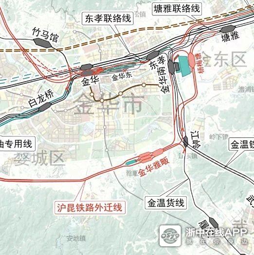 拆除金华东编组站和老浙赣铁路,金华江北市中心将腾出大片城市发展