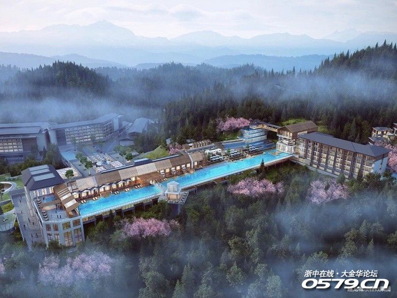 今天金华越龙山顶的五星级酒店广场开工了,有悬崖温泉泳池酒吧,天桥
