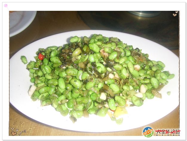 雪菜炒青豆,有点微辣