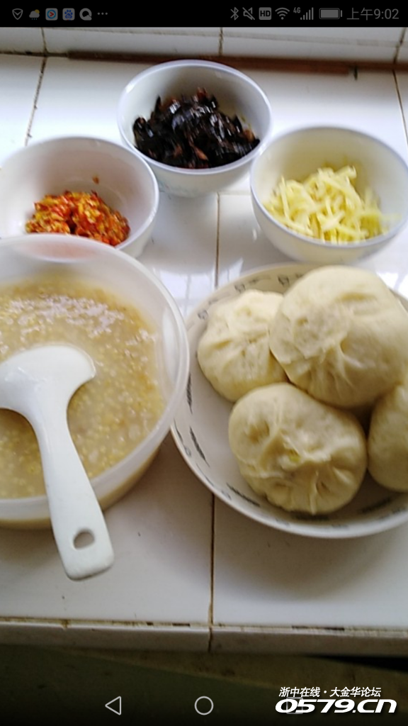 早餐,小米粥,自做包子